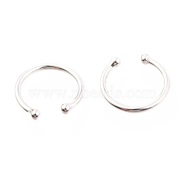 Rhodium Plated 925 Sterling Silver Cuff Earrings(EJEW-H124-06P)-2