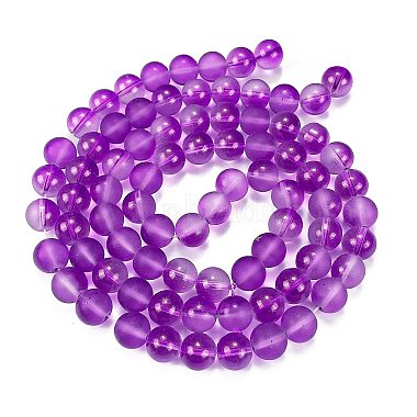 Frosted Transparent Glass Bead Strands(GLAA-P065-10mm-15)-5