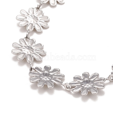 Enamel Daisy Link Chains Bracelet(BJEW-P271-01P)-4