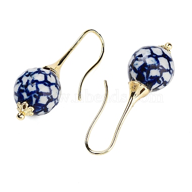 Round Porcelain Dangle Earrings(EJEW-G398-09)-2