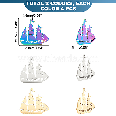 unicraftale 12pcs 3 couleurs 201 pendentif en acier inoxydable(STAS-UN0045-13)-3