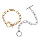 304 Stainless Steel Paperclip Chain Bracelets(BJEW-TA0003-04)-2