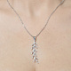 201 Stainless Steel Hollow Leaf Pendant Necklace(NJEW-OY001-68)-1
