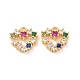 Heart Brass Micro Pave Colorful Cubic Zirconia Charms(KK-G435-15G)-2