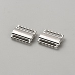 Alloy Bikini Clips, Bra Clasp Replacement Part, Lingerie Front Closure, Platinum, 19.5x14.5x2.5mm, Inner Diameter: 14.5x1.8mm(FIND-WH0139-421C-P)