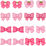 48Pcs 8 Styles Opaque Resin Cabochon, Bowknot, Mixed Color, 15~20x19~26x6~7.5mm, 6pcs/style(RESI-BM0001-03)