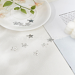 10Pcs 201 Stainless Steel Charms, Star with Snowflake Pattern, Stainless Steel Color, 15x14x1.1mm(STAS-LP0003-49)