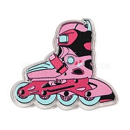 Double-Sided Printed Acrylic Pendants, Ski Boot, 35.5x40.5x2.5mm, Hole: 2mm(MACR-R005-02F)