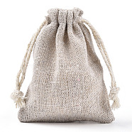 Cotton Packing Pouches Drawstring Bags, Gift Sachet Bags, Muslin Bag Reusable Tea Bag, Wheat, 9.5x7.5cm(ABAG-R011-7x9)