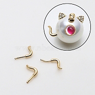 Brass Head Pins, for Ghost Witch Baroque Pearl Making, Cat Tail, Golden, 3.4x3mm(BAPE-PW0001-08A-G)