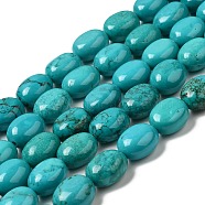 Natural Howlite Beads Strands, Dyed, Egg Shape, Turquoise, 15.5~16x13~13.5x8.5~10mm, Hole: 1.2mm, about 25pcs/strand, 15.63~15.71''(39.7~39.9cm)(G-B049-D01-03A)
