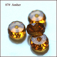 Imitation Austrian Crystal Beads, Grade AAA, Faceted, Flat Round, Goldenrod, 12x7.5mm, Hole: 0.9~1mm(SWAR-F078-8x12mm-07)