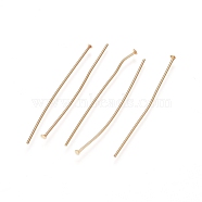 304 Stainless Steel Flat Head Pins, Golden, 35x0.6mm, 22 Gauge, Head: 1.4mm(STAS-L238-006C-G)