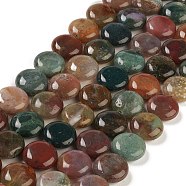 Natural Indian Agate Beads Strands, Flat Round, 14.6~15.5x6~6.5mm, Hole: 0.8mm, about 27pcs/strand, 15.59''~15.87''(39.6~40.3cm)(G-M403-C12-02)