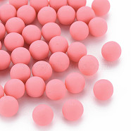 Opaque Acrylic Beads, Frosted, No Hole, Round, Salmon, 8mm, about 1600pcs/500g(MACR-S373-57-K01)
