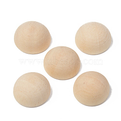 Unfinished Natural Wood Cabochons, Undyed, Half Round/Dome, Old Lace, 15x8mm(X-WOOD-R269-G)
