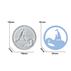 City Signs Decorated with Wind Chimes Silicone Mold, Epoxy Resin Craft Making, White, Sailboat, 190x12.2mm, Hole: 2.7mm(SIMO-S001-01A)