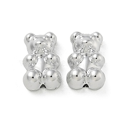 Plating Acrylic Beads, Bear, Silver Plated, 19x12x8mm, Hole: 1.8mm(PACR-Q008-05S)