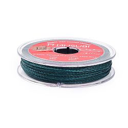 2-Ply Round Waxed Cotton Thread Cords, Import From Japan, Dark Cyan, 0.5mm, about 21.87 Yards(20m)/Roll(YC-T004-01A-12)