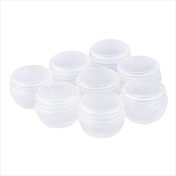 Plastic Mushroom Cosmetics Cream Jar, Empty Portable Refillable Bottle, WhiteSmoke, 3.3x4.6cm, Capacity: 20g(MRMJ-BC0001-39C)