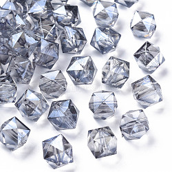 Transparent Acrylic Beads, Faceted, Rhombus, Slate Blue, 13x14x13.5mm, Hole: 2mm, about 346pcs/500g(MACR-S373-100-P02)