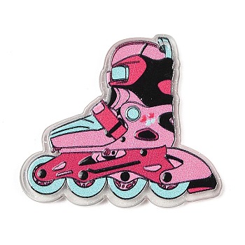 Double-Sided Printed Acrylic Pendants, Ski Boot, 35.5x40.5x2.5mm, Hole: 2mm