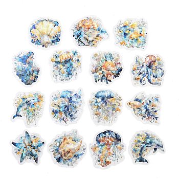 Waterproof PET Stickers Set, Decorative Stickers, Ocean Star Theme, 45~50x38~48x0.1mm