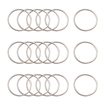 304 Stainless Steel Linking Ring, Ring, Stainless Steel Color, 20x0.8mm