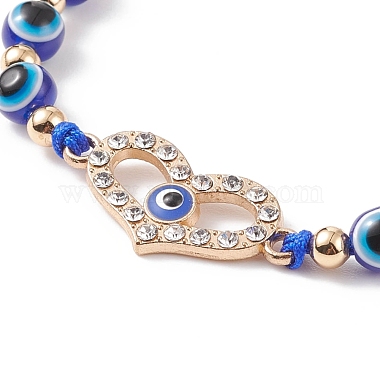 bracelet de perles tressées en résine mauvais œil(BJEW-JB08408)-5