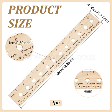 Pine Wood Plant Seed Spacing and Interval Rulers(AJEW-WH0083-101A)-2