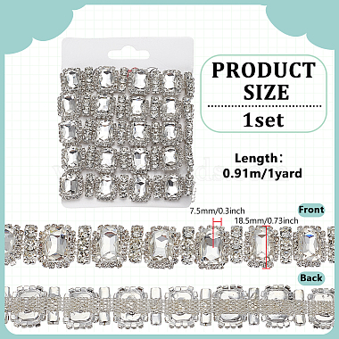 1 Yard Rectangle Iron Rhinestone Strass Chains(CH-FG0001-02B)-2