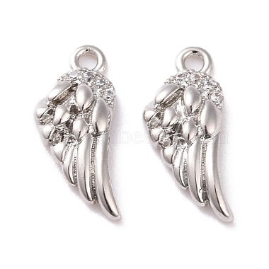 Platinum Clear Wing Brass+Cubic Zirconia Charms
