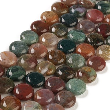 Flat Round Indian Agate Beads