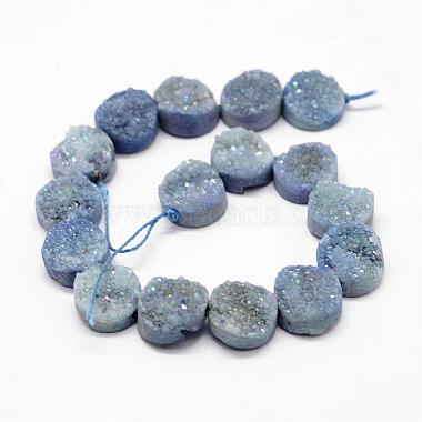 Electroplated Natural & Dyed Druzy Agate Bead Strands(G-N0169-004N-01)-2