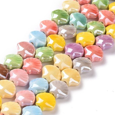 Mixed Color Shell Shape Porcelain Beads