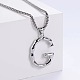 3Pcs Stainless Steel Textured Letter Pendant Box Chain Necklaces(LW4134-33)-1