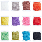 12Pcs 12 Colors Polyester Chenille Yarn Roll, for Knitting, Mixed Color, 3mm, 1pc/color(OCOR-SP0001-36)