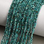 Natural HuBei Turquoise Beads Strands, Faceted, Round, 3mm, Hole: 0.5mm, about 188~189pcs/strand, 15.35~15.55''(39~39.5cm)(GG-CBA767B-A02)