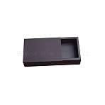 Kraft Paper Folding Box, Drawer Box, Rectangle, Black, 11.2x8.2x4.2cm(CON-WH0010-02B-B)