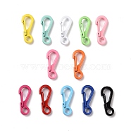 Spray Painted Alloy Push Gate Snap Keychain Clasp Findings, Mixed Color, 24.5x10x6mm, Hole: 4mm, inner diameter: 11x6mm(PALLOY-K257-15)