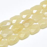 Natural Topaz Jade Beads Strands, Faceted, Calabash, 16~16.5x12x6mm, Hole: 1mm, about 12pcs/strand, 7.8 inch(G-T122-01J)