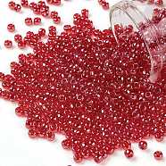 TOHO Round Seed Beads, Japanese Seed Beads, (109B) Siam Ruby Transparent Luster, 8/0, 3mm, Hole: 1mm, about 1110pcs/50g(SEED-XTR08-0109B)