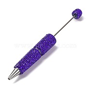 Iron Beadable Pen, Ball-Point Pen, with Polymer Clay Rhinestone, for DIY Personalized Pen with Jewelry Beads, Deep Tanzanite, 145x15mm(AJEW-K049-01C)