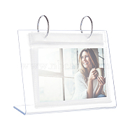 5 Inch Calendar-Style Tabletop Acrylic Photo Album, Standing Flip Photo Frame with Vertical Stand, Holds up to 34 Photos, Clear, 16.8x5.3x16cm, Inner Diameter: 13x10cm(ODIS-WH0002-54B)