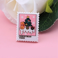 Christmas Stamp Resin Cabochons, Rectangle, Pink, 30.8x23.4x4.2mm(XMAS-PW0001-220E)