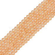 Glass Beads Strands, Faceted, Rondelle, Peru, 3.5x3mm, Hole: 0.4mm, about 113~115pcs/strand, 32~33cm(EGLA-A034-T3mm-D23)