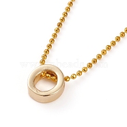 Golden Plated Brass Initial Pendant Necklaces, with Ball Chains, Letter.O, 16.14 inch(41cm)(NJEW-JN03299-02)
