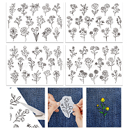 4 Sheets 11.6x8.2 Inch Stick and Stitch Embroidery Patterns, Non-woven Fabrics Water Soluble Embroidery Stabilizers, Flower, 297x210mmm(DIY-WH0455-002)