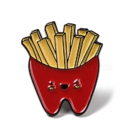 Zinc Alloy Brooches, Enamel Pins, Teeth, FireBrick, 30x26x1.5mm(JEWB-Z022-01F)