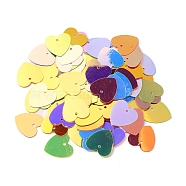 PVC Paillette/Sequin Pendants, Golden Sheen, Heart, Mixed Color, 16.5x16x0.3mm, Hole: 1.4mm, about 5555pcs/500g(PVC-F003-05M)